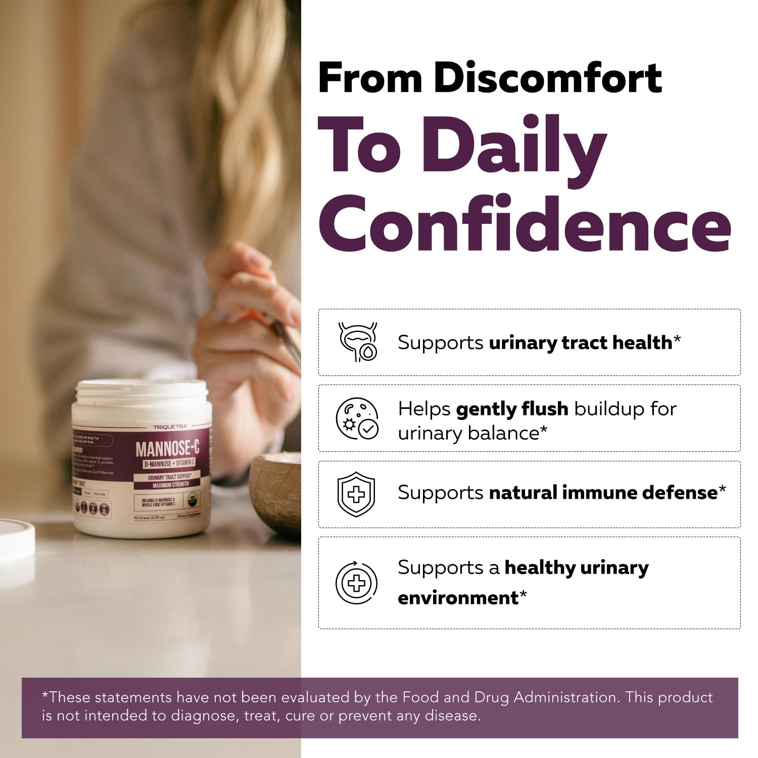 Product image highlighting urinary health for women
