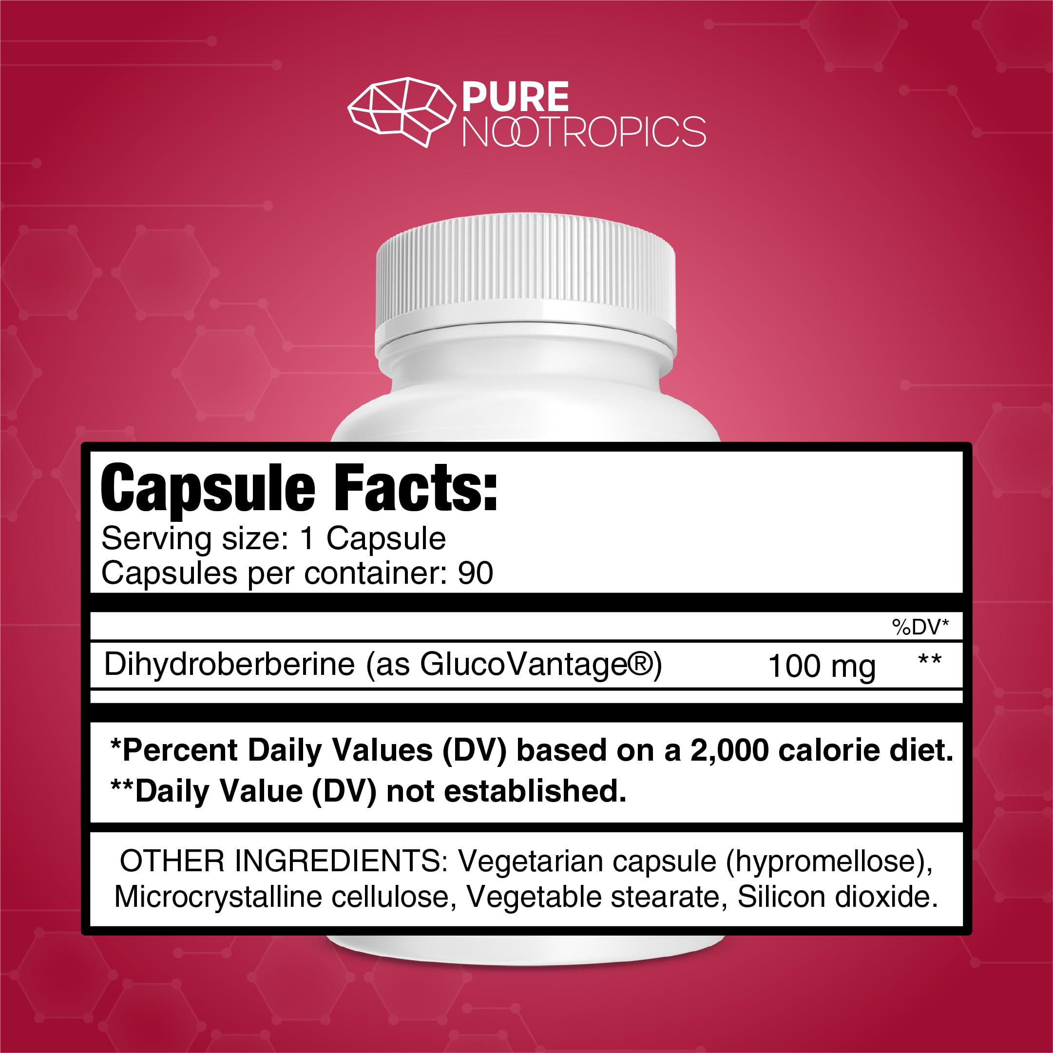 Manufactured in the USA label for GlucoVantage supplement