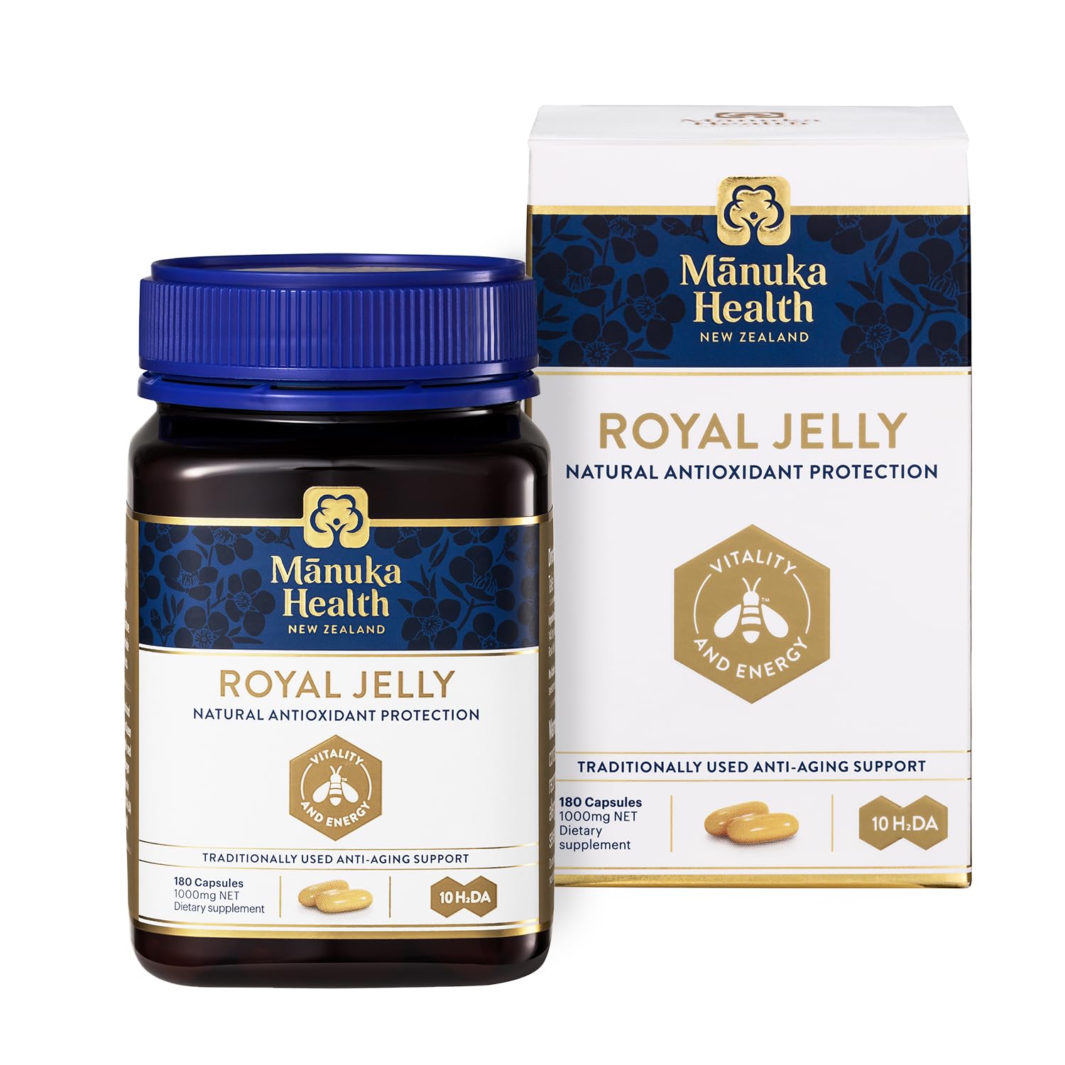 Bottle of Manuka Health Royal Jelly Capsules 1000mg