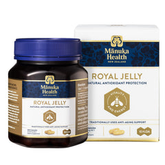 Package front view of Manuka Health Royal Jelly Capsules 1000mg 365-count