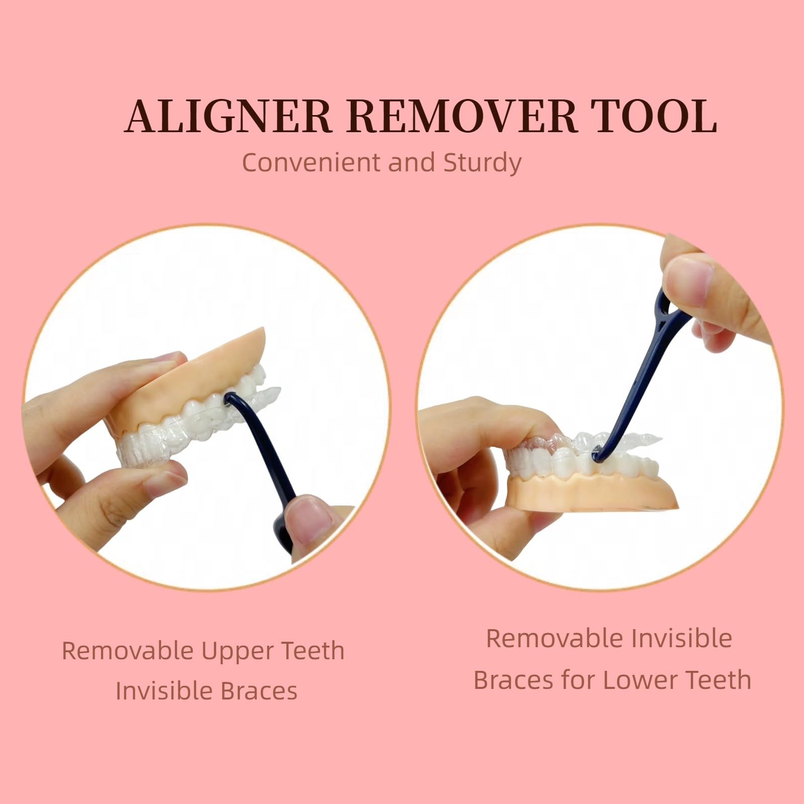 Ergonomic anti-slip handle design of the aligner remover tool