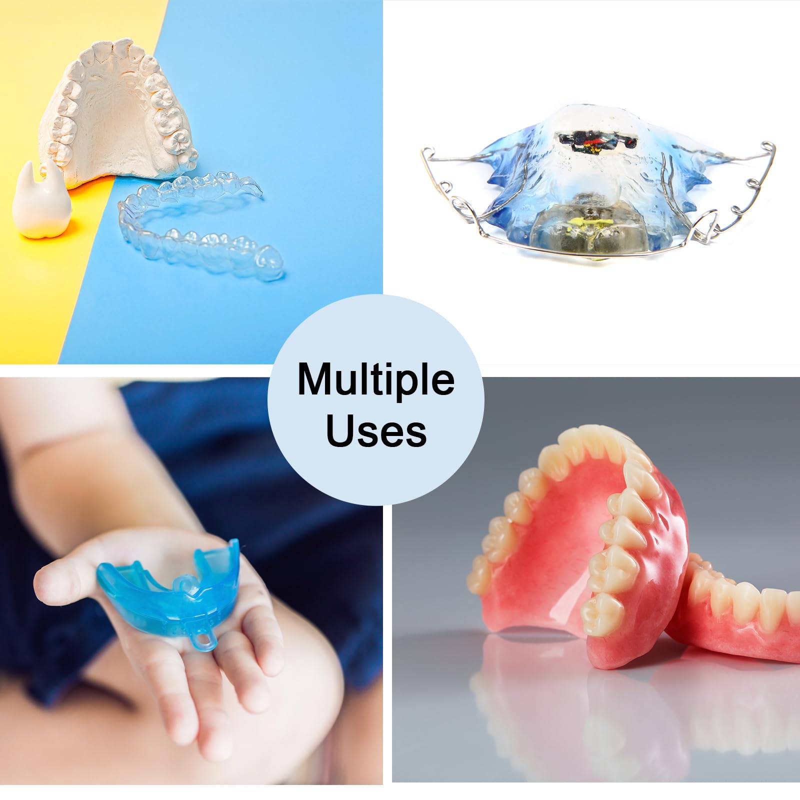 Multiple uses: retainers, dentures, and mouthguards stored together