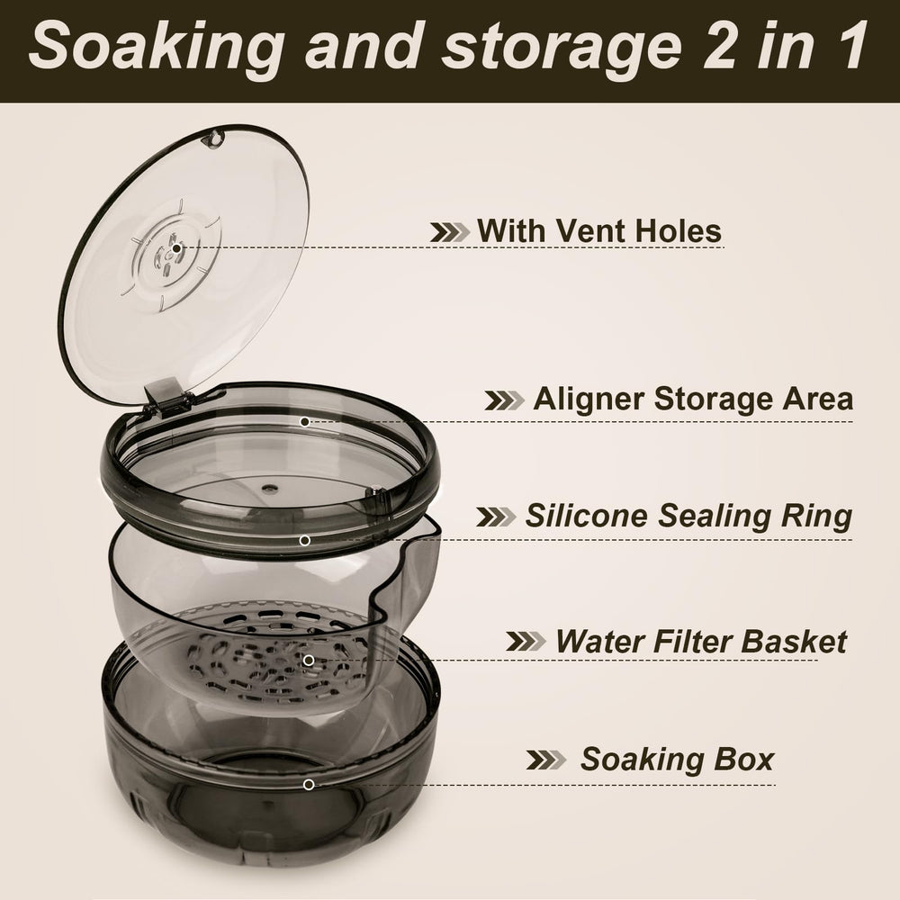 Double-layer denture bath cup with leak-proof silicone ring