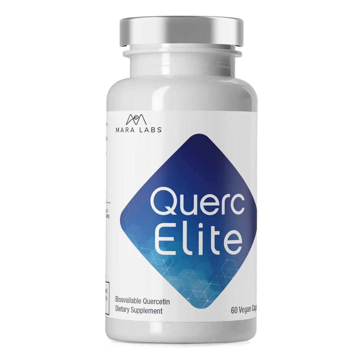 QuercElite bottle label highlighting bioavailable quercetin and broccoli seed complex