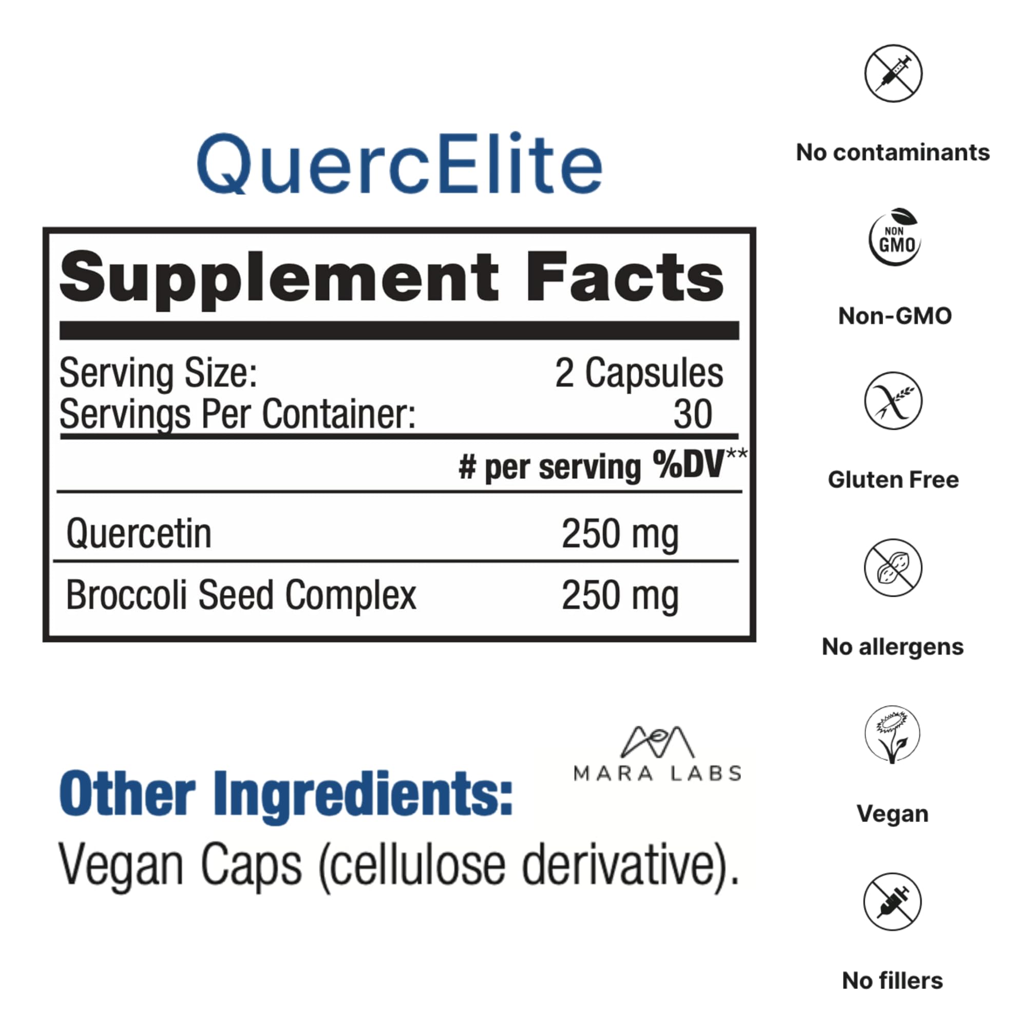 Close-up of QuercElite vegan capsules