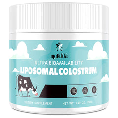Marafiki liposomal bovine colostrum powder with scoop and label