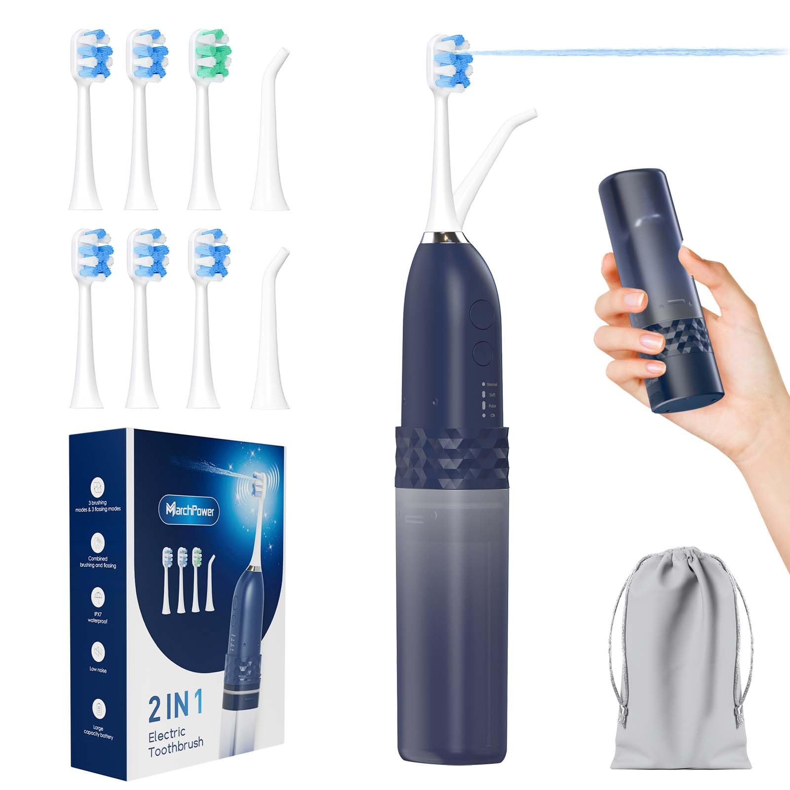 Main product view of Marchpower 2-in-1 toothbrush with water flosser 2.0
