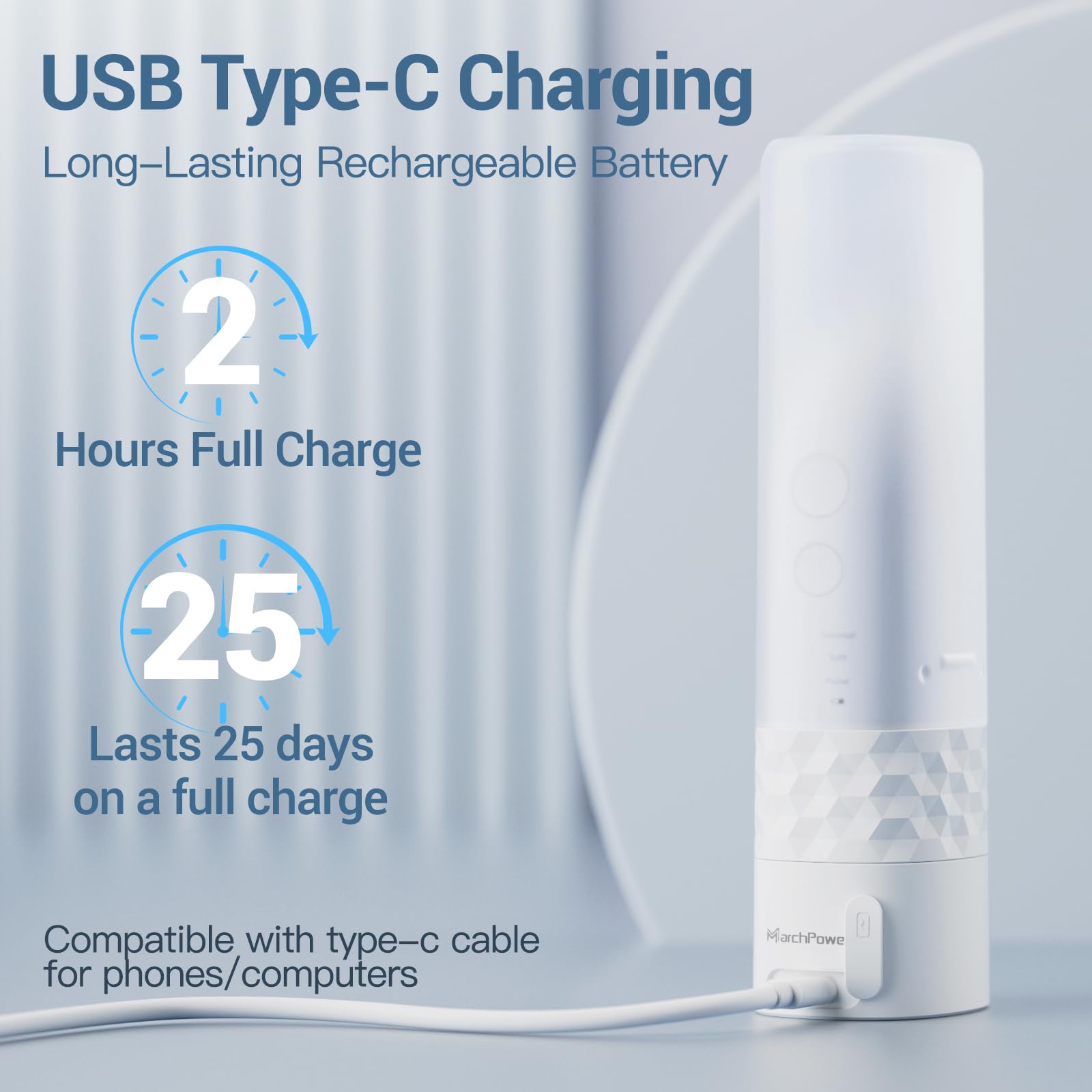 Compact travel case for Marchpower 2-in-1 electric toothbrush