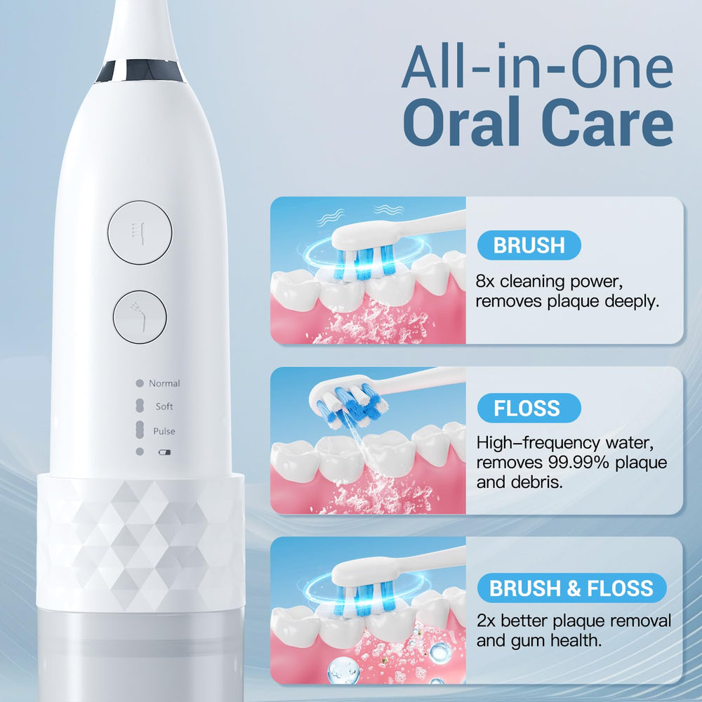 Display of 9 brush heads included with the kit