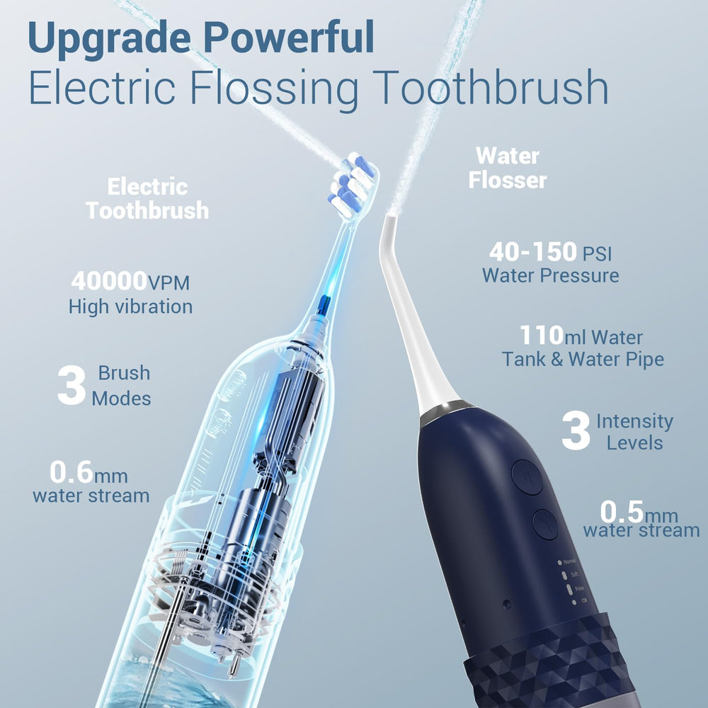 Smart timer display on Marchpower 2-in-1 toothbrush