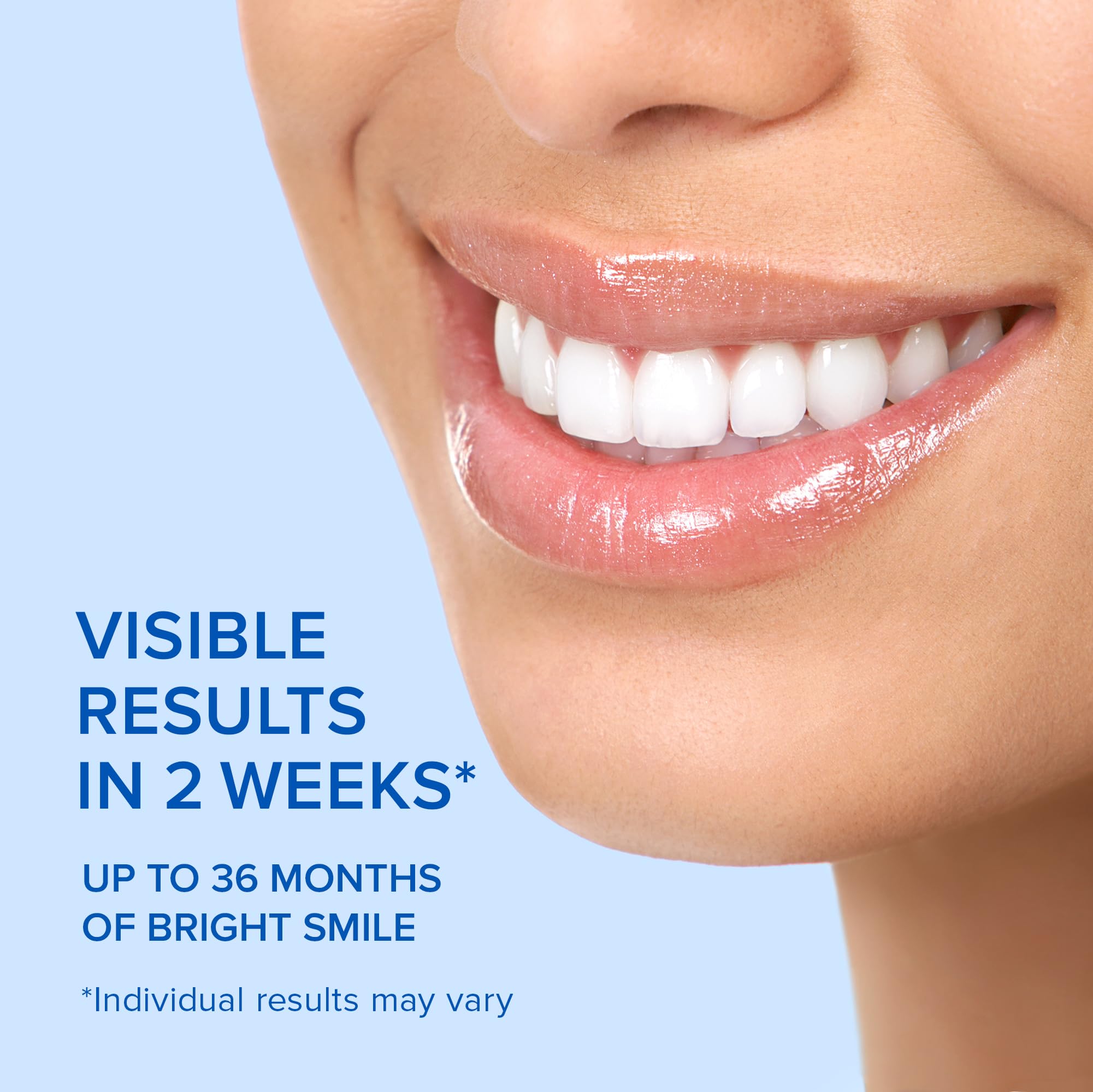 Mint-flavored whitening strips gel close-up