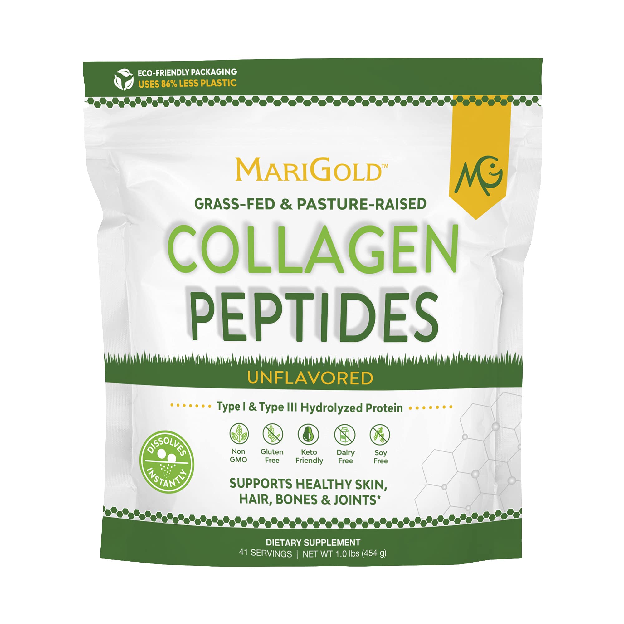 Front view of MariGold Collagen 1lb bottle