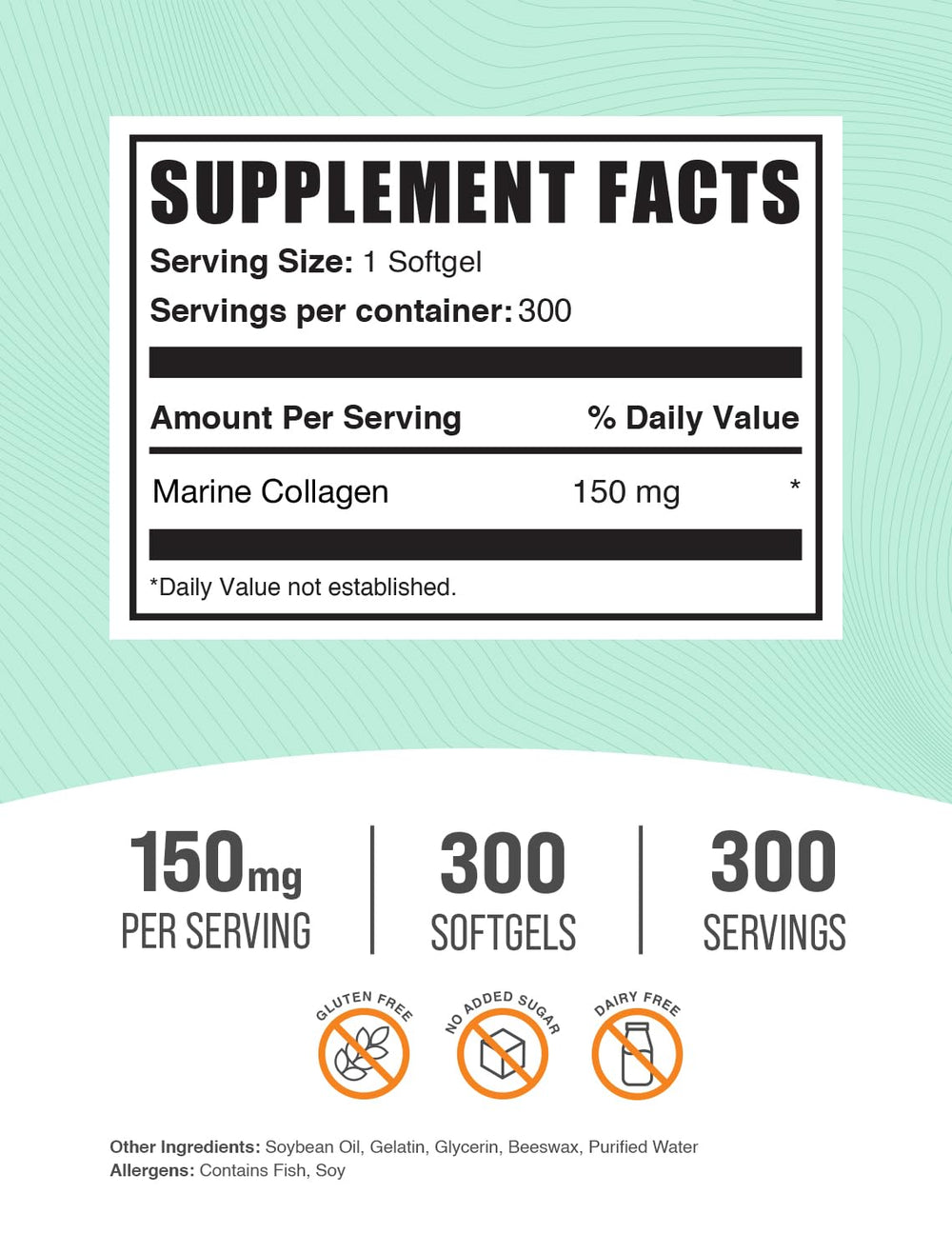 Marine collagen softgels capsules product shot