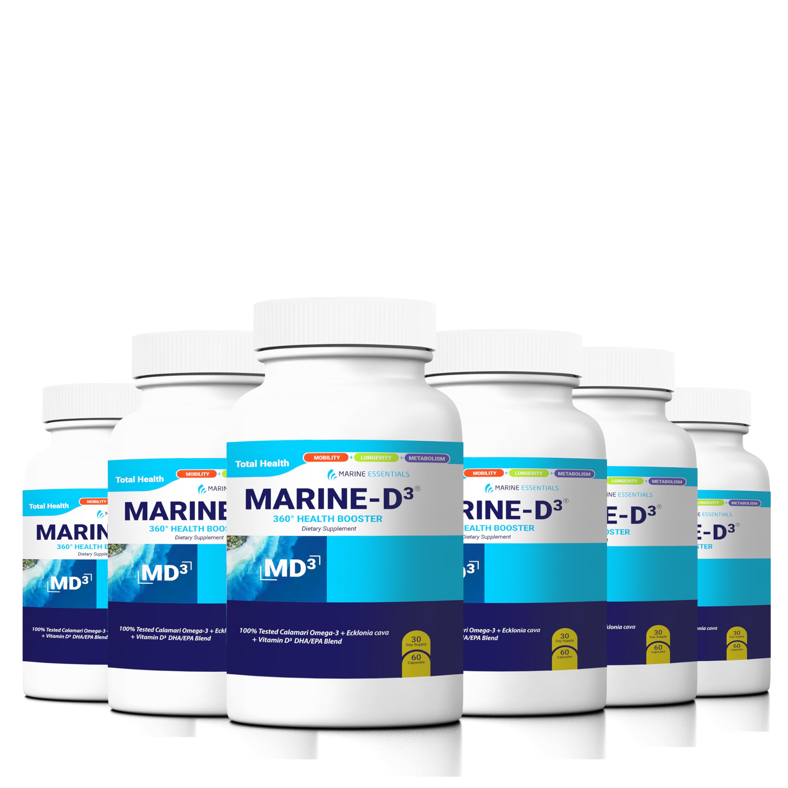 Marine Essentials Marine D3 Omega-3 Calamari Ecklonia Cava bottle and label