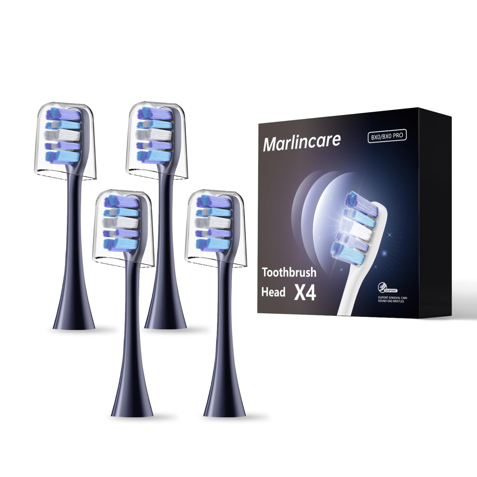 Marlincare B10PRO replacement heads in Midnight Blue