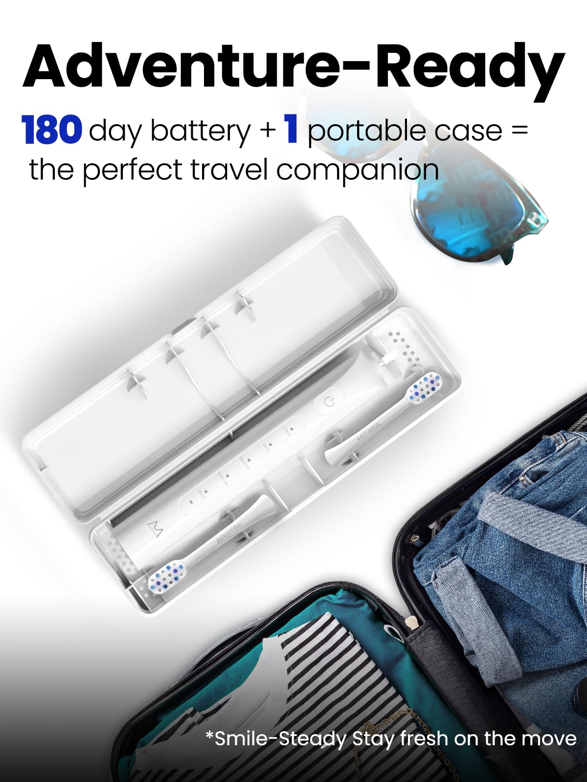 Travel case included with Marlincare electric toothbrush