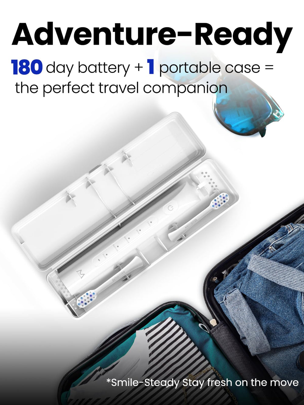 Travel case included with Marlincare electric toothbrush
