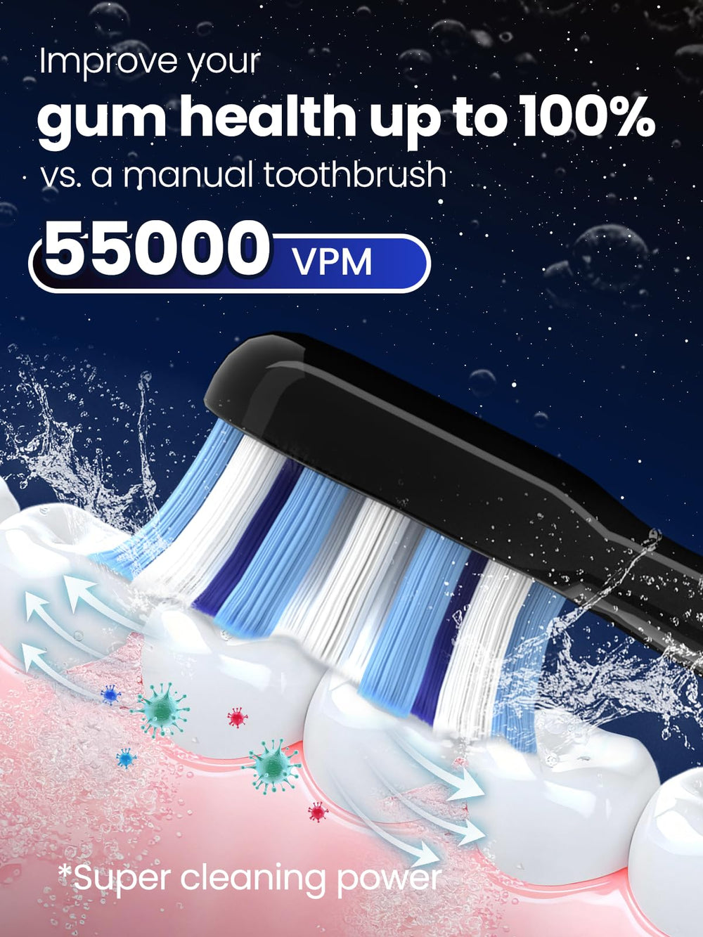 Four replacement brush heads for Marlincare toothbrush
