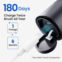 Side view of Marlincare Midnight Blue Sonic Electric Toothbrush