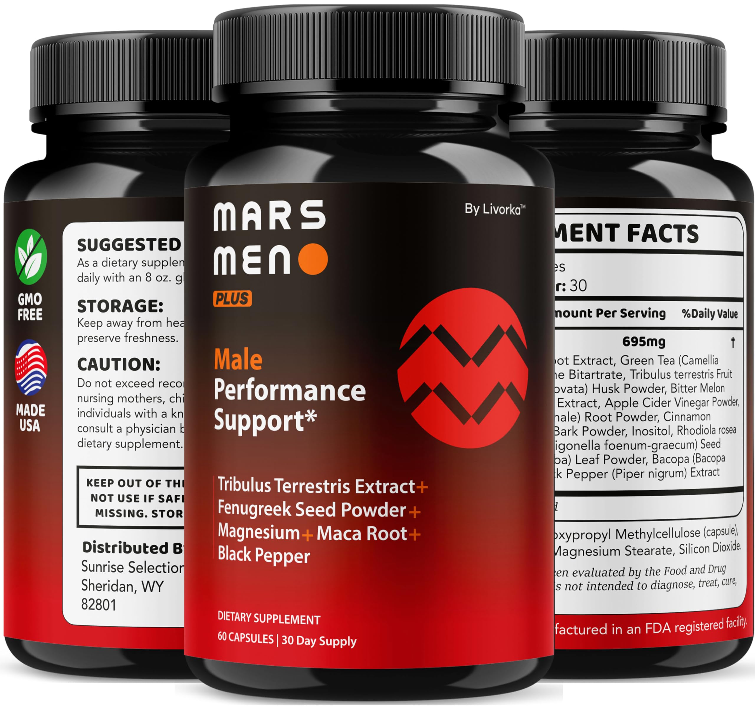 Mars Men Pro capsules dispensing from bottle
