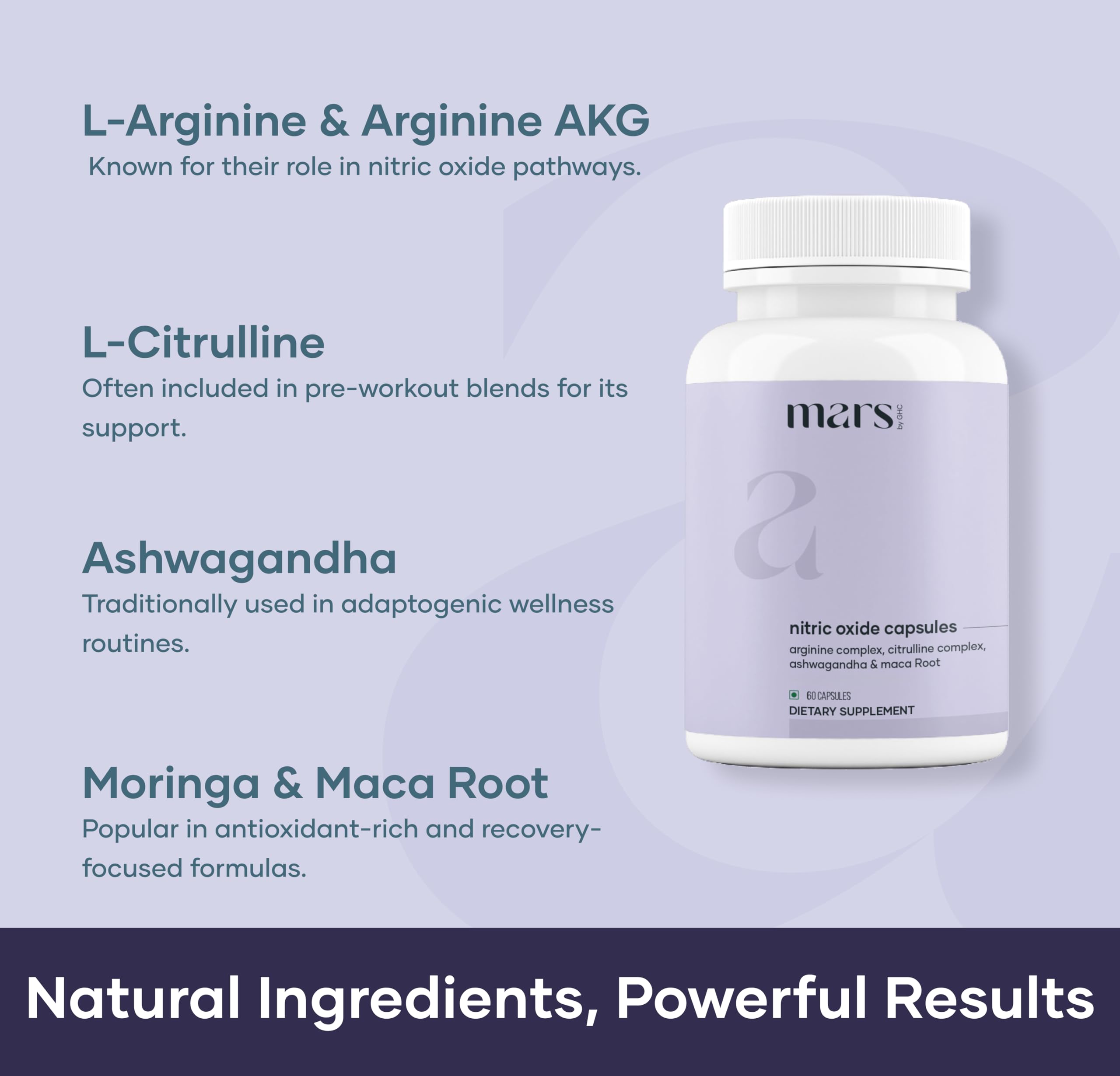 Close-up of Mars Nitric Oxide Capsules capsules