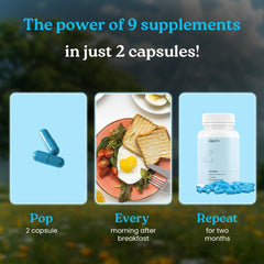 Sea moss capsules with natural background