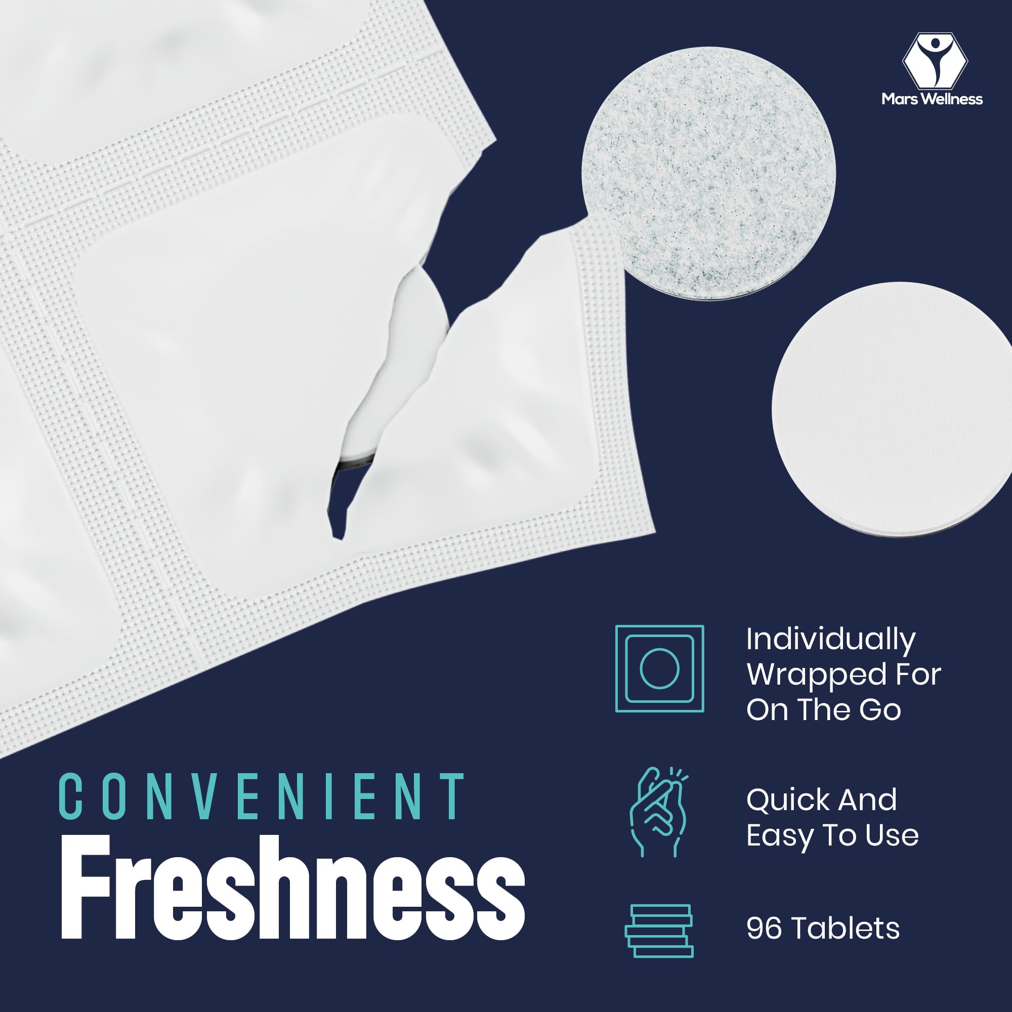 Easy-to-use cleaning tablet dissolving in water