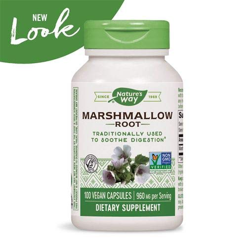 Nature's Way Marshmallow Root 480 mg label details