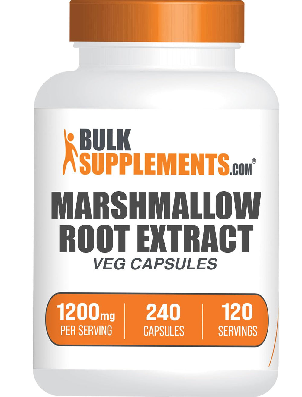 BulkSupplements Marshmallow Root Extract Capsules bottle label, 240 count