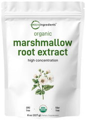 Organic marshmallow root powder 8 oz jar front label