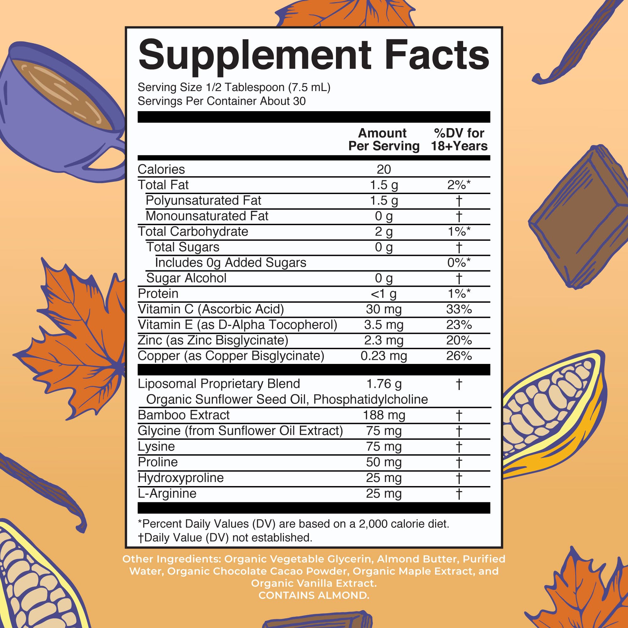 MaryRuth Organics Collagen Booster Liposomal bottle – back label