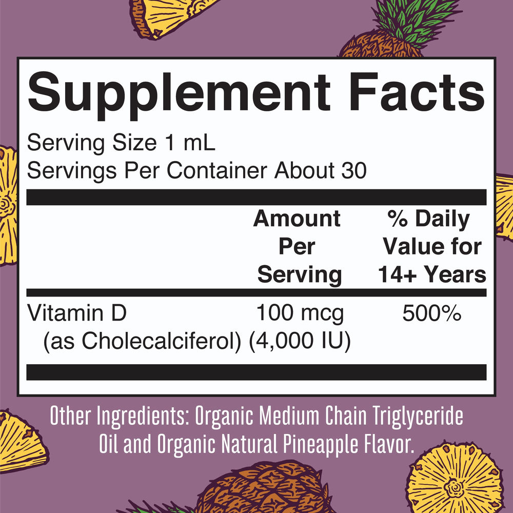 Nutrition label showing 4000 IU per serving