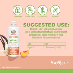 Graphic highlighting the peach vanilla flavor of Gray Guard Liposomal