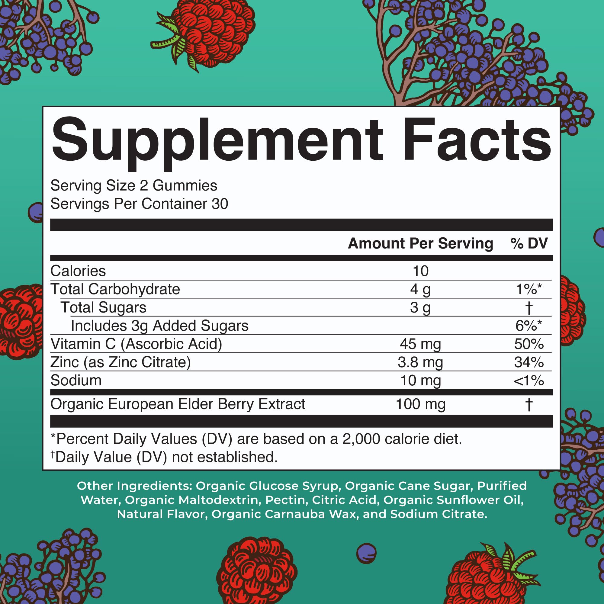 Close-up of mixed berry flavor immune support gummies