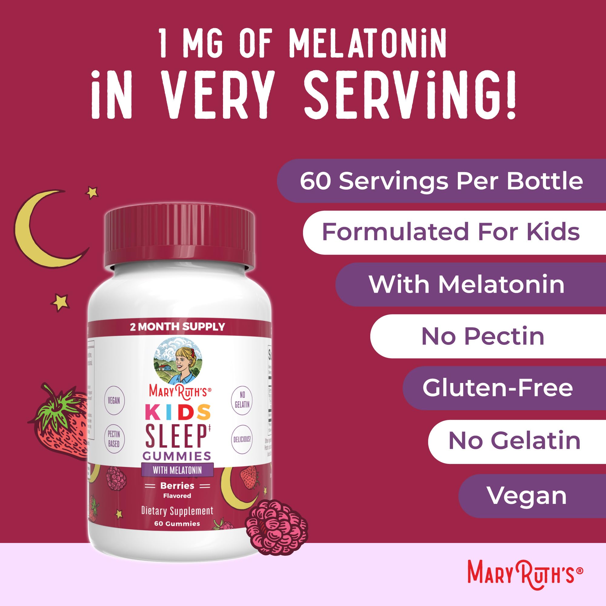 Ages 4+ easy-to-chew melatonin gummies for sleep support