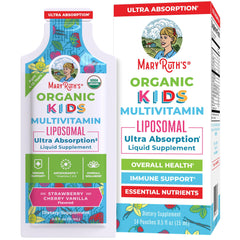MaryRuth Organics Kids Multivitamin Liposomal liquid bottle in strawberry cherry vanilla flavor
