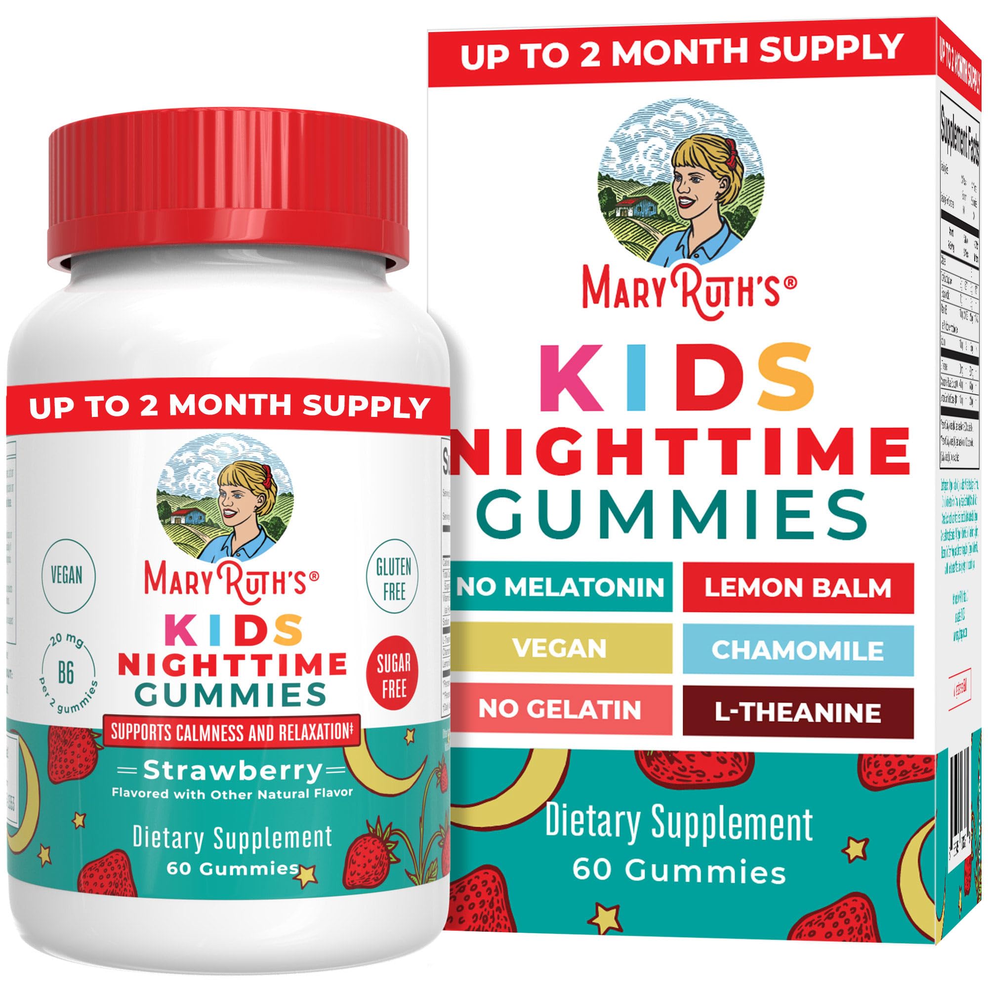 Front bottle of MaryRuth Organics Kids Nighttime Gummies
