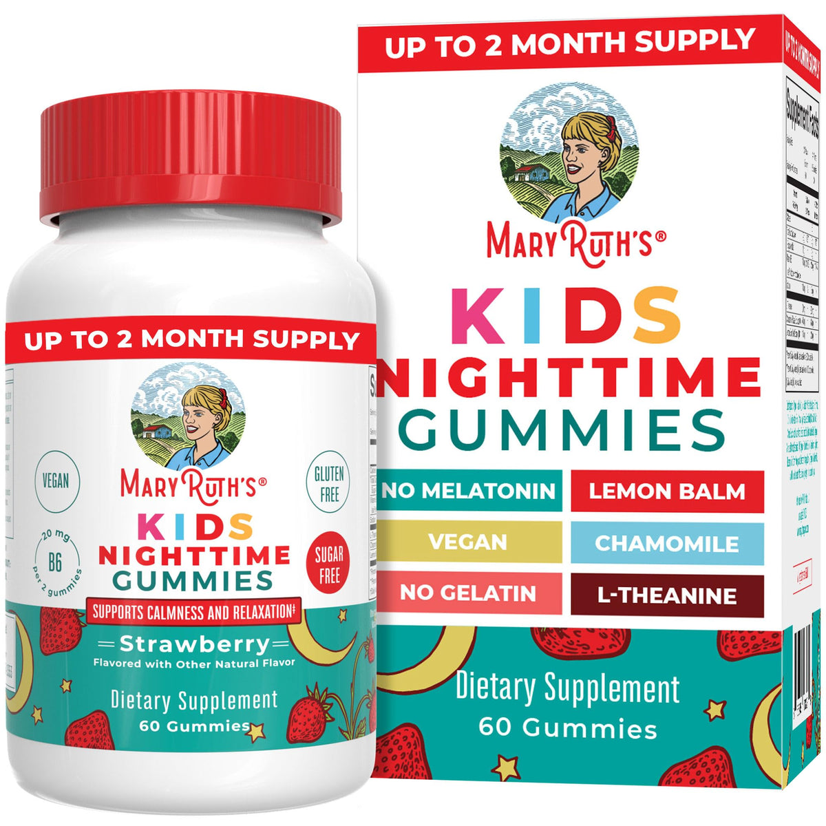 Front bottle of MaryRuth Organics Kids Nighttime Gummies