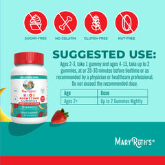 Close up of No Melatonin and Sugar Free labels