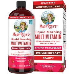 MaryRuth Raspberry Liquid Morning Multivitamin bottle - front view