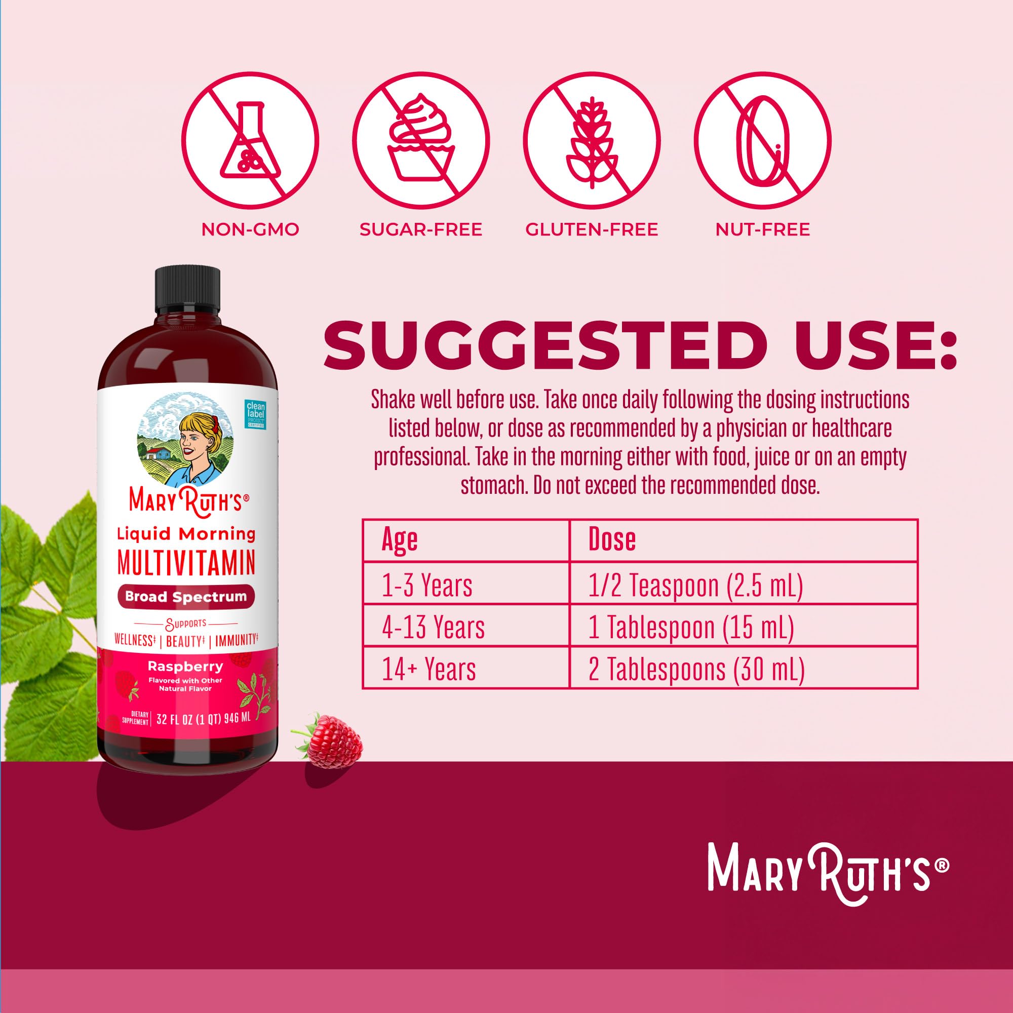 Supplement facts panel highlighting vitamins C, D, E and B vitamins