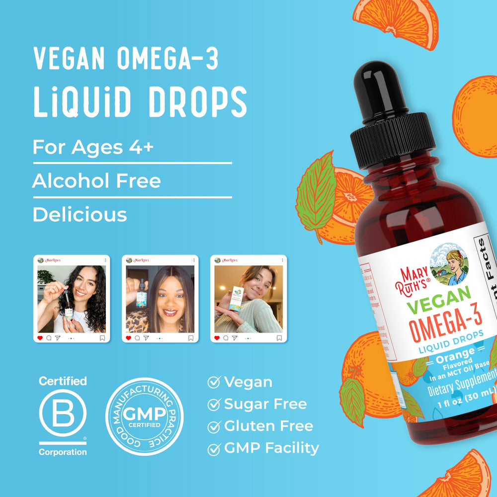 Lifestyle image of daily use of omega-3 drops for overall health