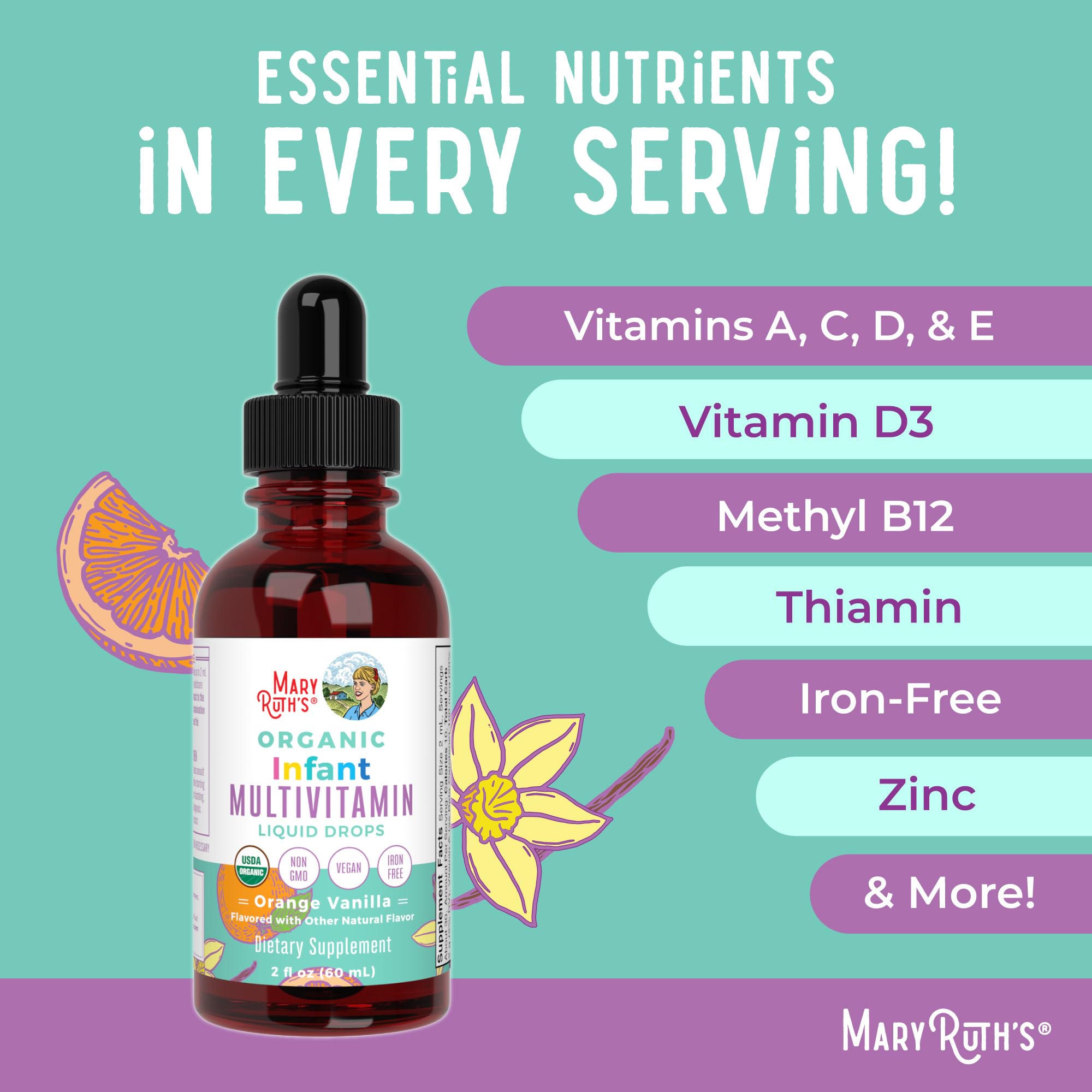 2 oz bottle with product information and ingredients
