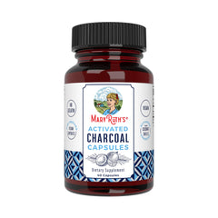 Bottle of MaryRuth Organics Activated Charcoal Capsules - front view