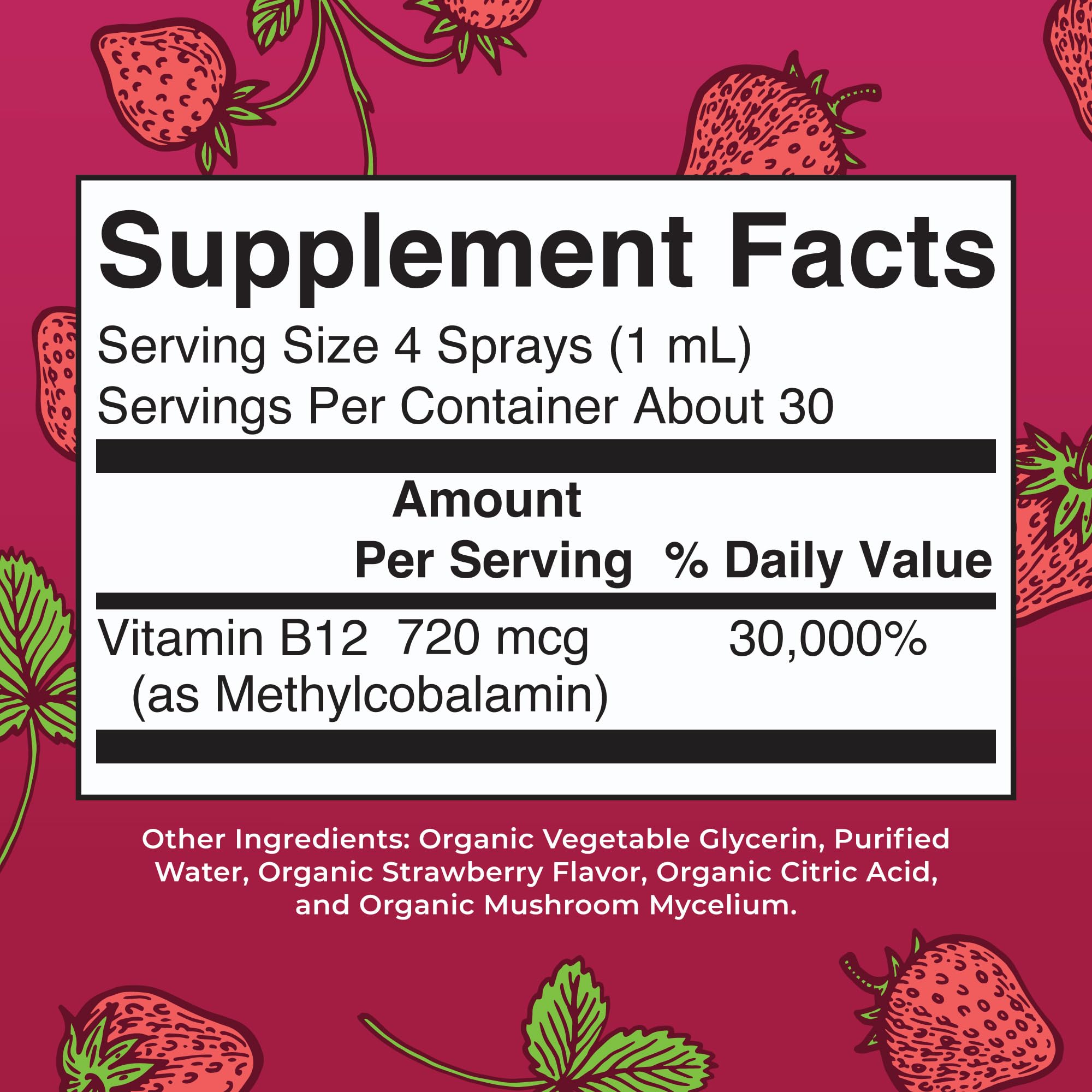 MaryRuth Organics B12 Liquid Spray dispensed under the tongue for fast absorption.
