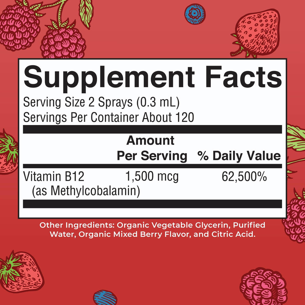 MaryRuth Organics B12 Spray packaging and label