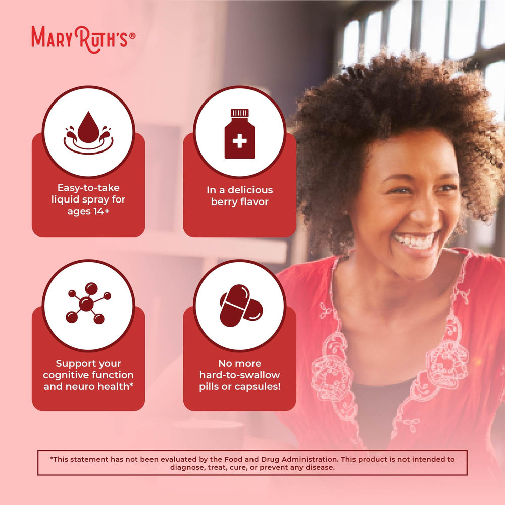 Illustration showing daily dosing of B12 spray