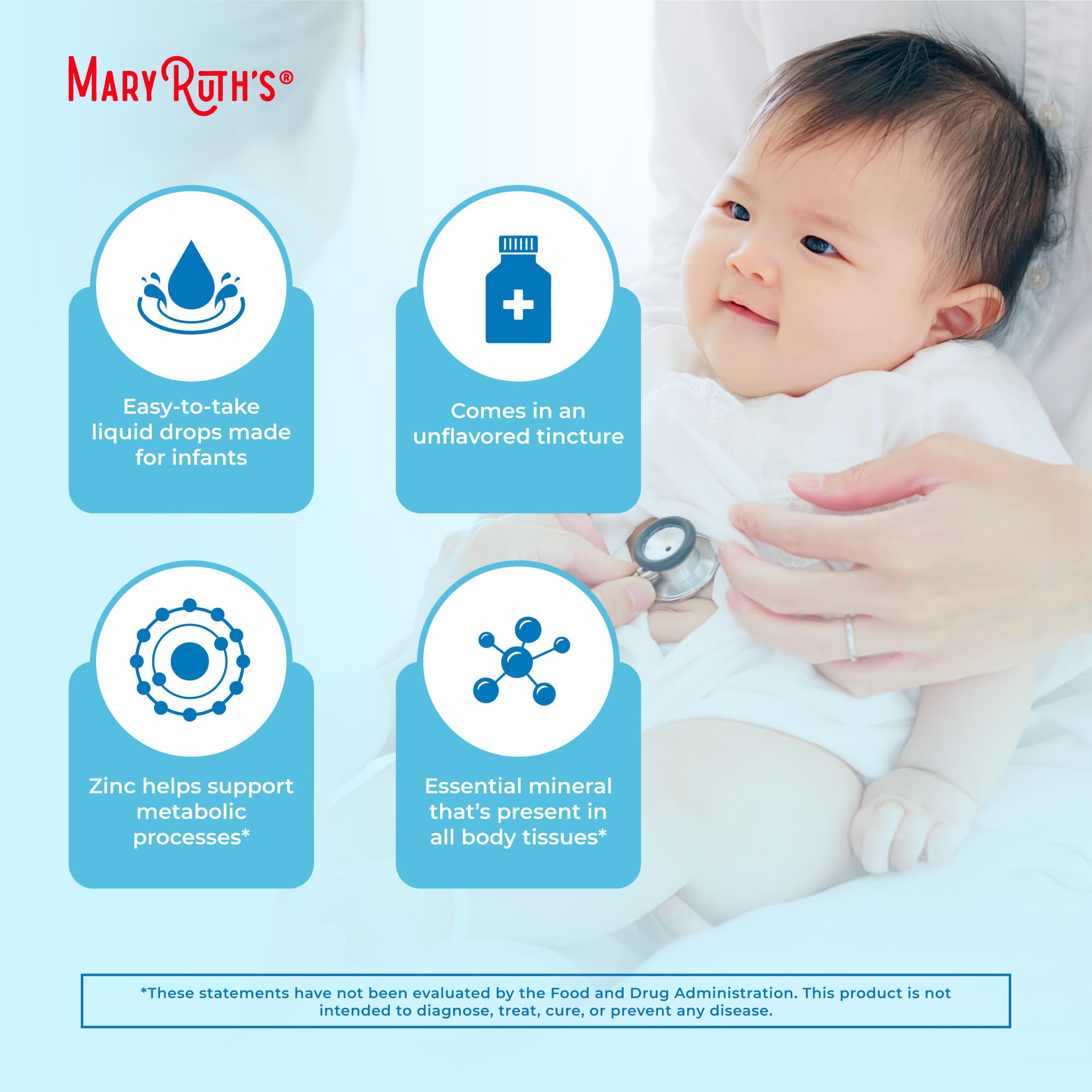 Baby aged 6-12 months receiving zinc drops