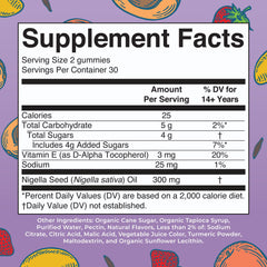 Close-up of mango-strawberry-peach flavored gummy