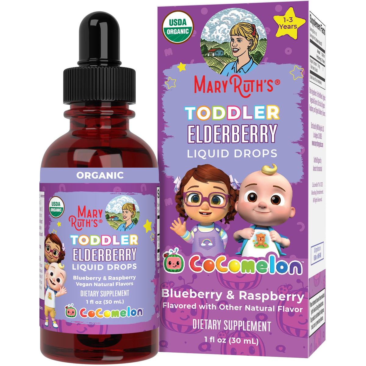 Main image: MaryRuth Organics Cocomelon Toddler Elderberry Syrup 1oz